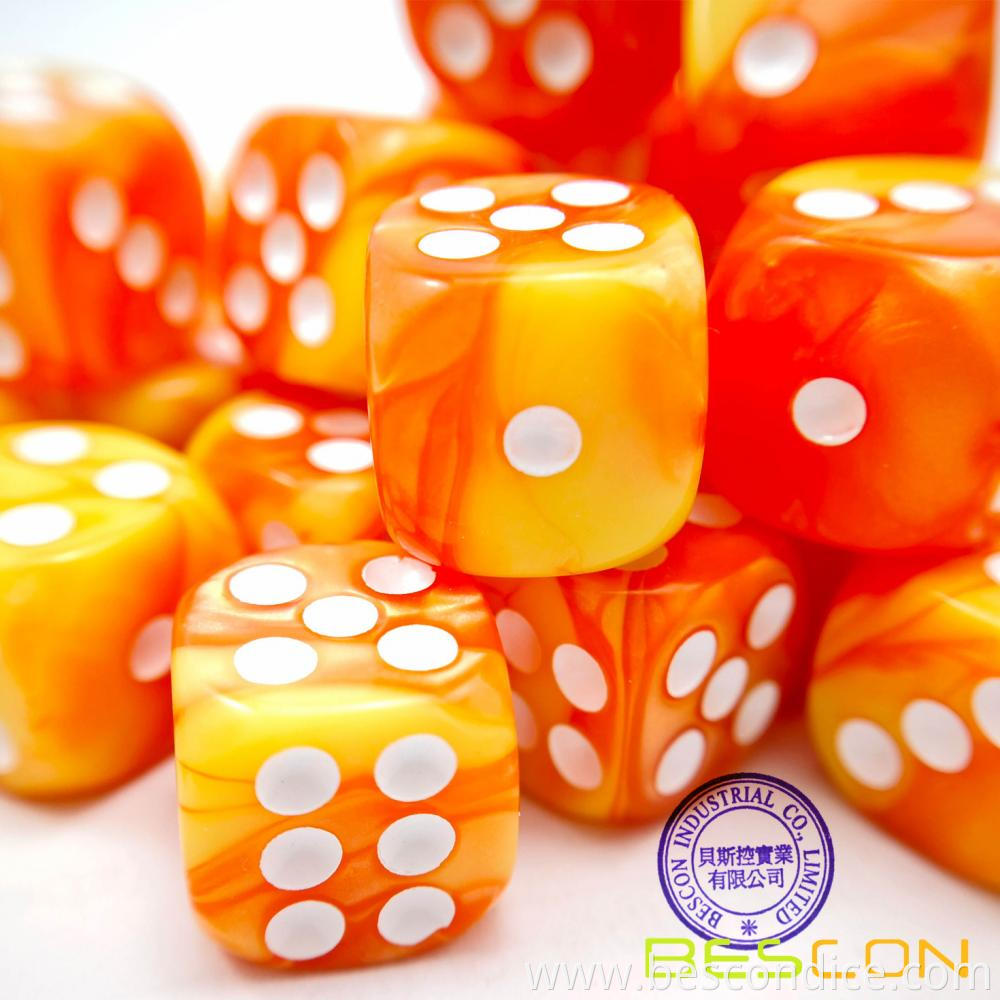12mm Two Tone Counters Dice Flower Colors 5